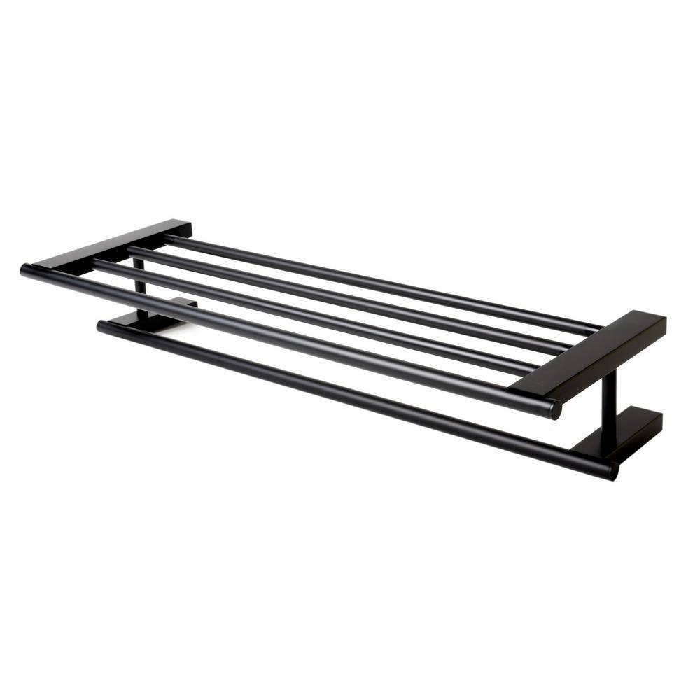 Black Matte Stainless Steel Wall Mounted Towel Rack