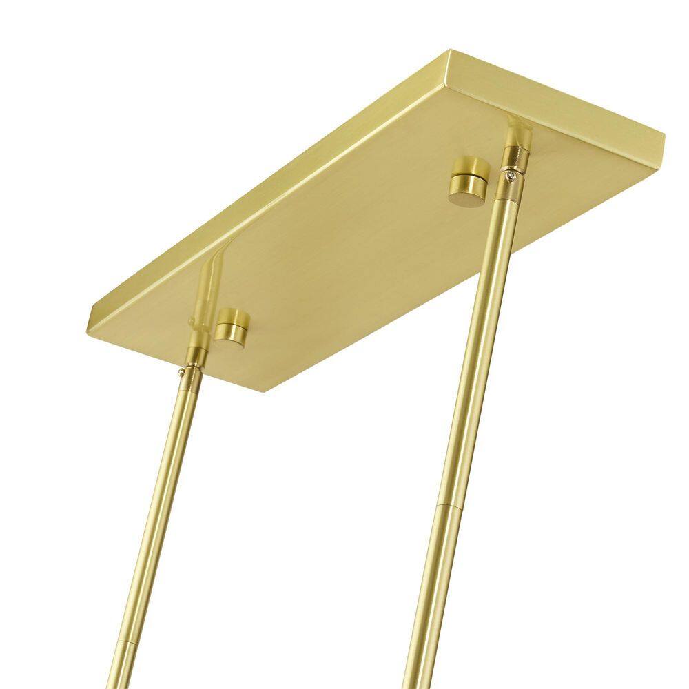 Summit Satin Brass 4-Light Linear Chandelier with Off-White Shade