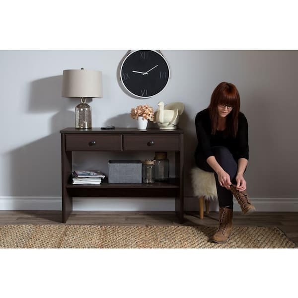 South Shore Beaujolais Matte Brown Storage Console Table