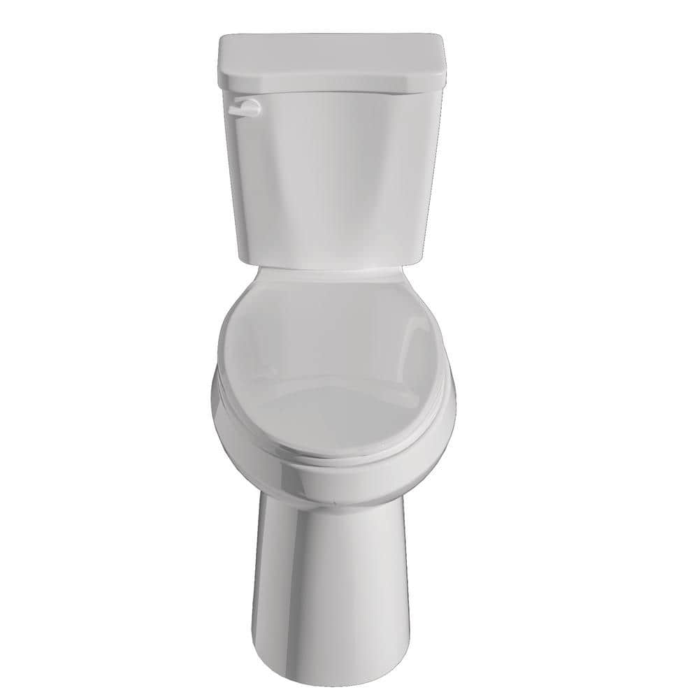 19 in. 2-Piece Toilet Single Flush 1.28 GPF Map Flush 1000g Round White Toi