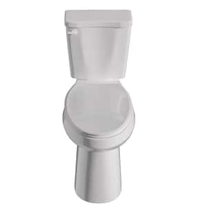 19 in. 2-Piece Toilet Single Flush 1.28 GPF Map Flush 1000g Round White Toilet Included Soft Close Seat 12 in. Rough in