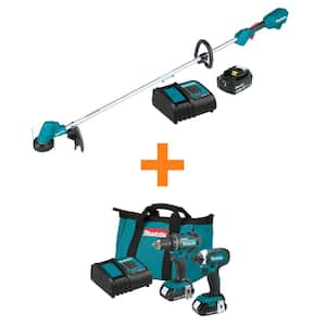 18V LXT Cordless Li-Ion BL String Trimmer Kit (4.0Ah) w/Bonus LXT Compact Driver-Drill/Impact Driver 2-Piece Combo Kit