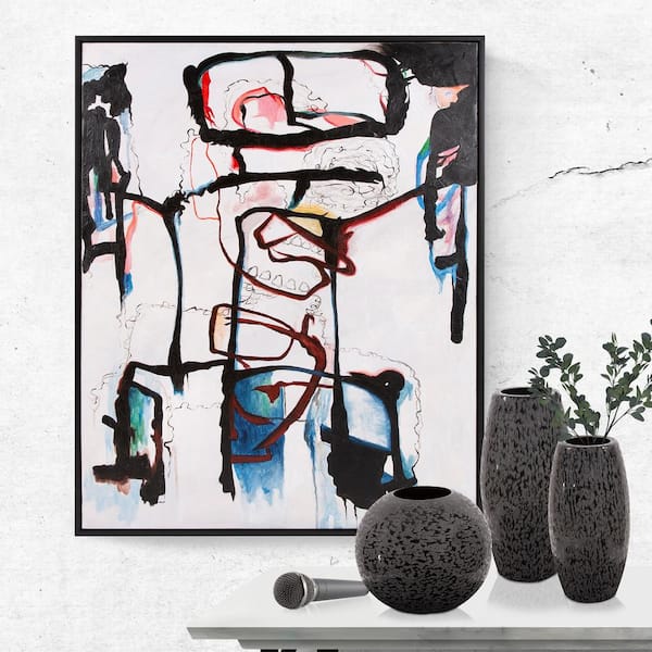 Extra Large Bright Color Brush Stroke Oversize Vertical Modern Contemporary  Colorful Wall Art Oil Painting On
