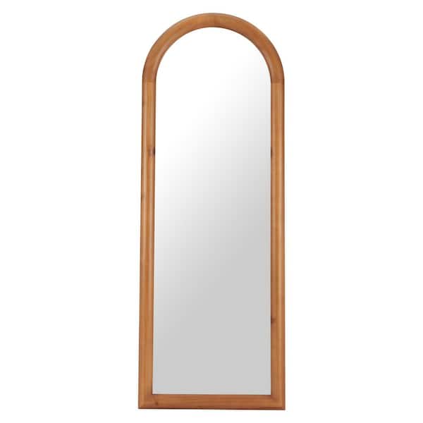 Tur Beige 24 in. W x 65.9 in. H Modern Arch Wood Framed Mirror