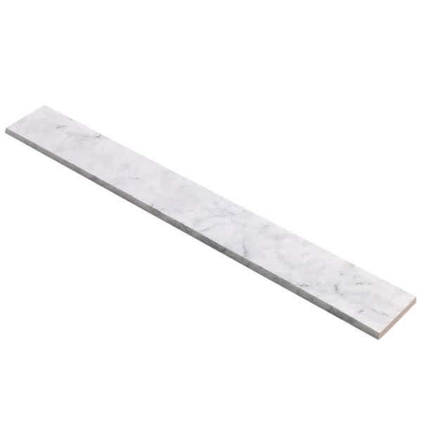 Marmo Bianco 3 in. x 24 in. Matte Porcelain Bullnose Tile