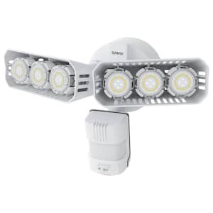 38-Watt 180-Degree White Motion Activated Outdoor Integrated LED Duck to Dawn Flood Light