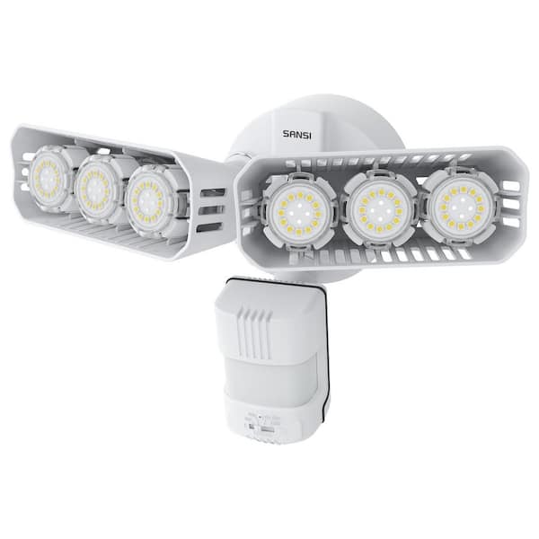 SANSI 38-Watt 180-Degree White Motion Activated Outdoor Integrated LED Duck to Dawn Flood Light