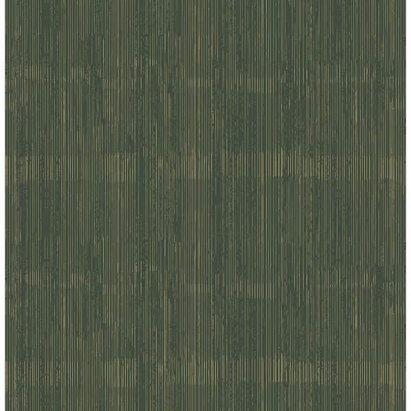 A-Street Prints Somerset Evergreen Green Abstract Stripe Wallpaper Sample