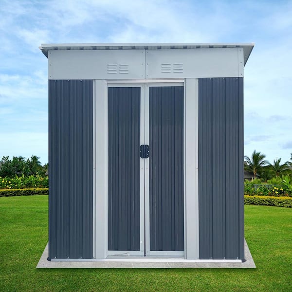 5 ft. W x 3 ft. D Metal Outdoor Storage Shed with Sliding Door and