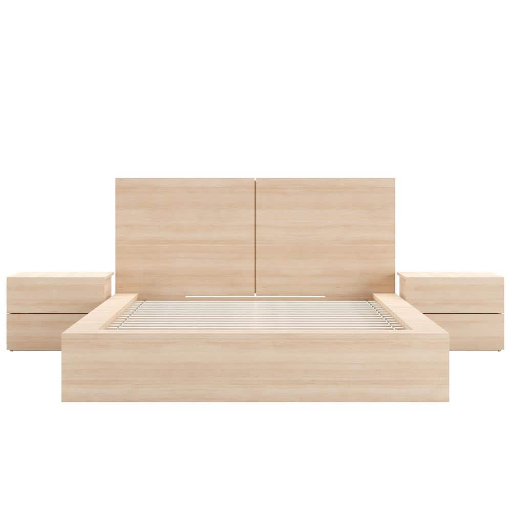 Nexera James Natural Blonde Oak 2-Drawer Nightstand 341183 - The