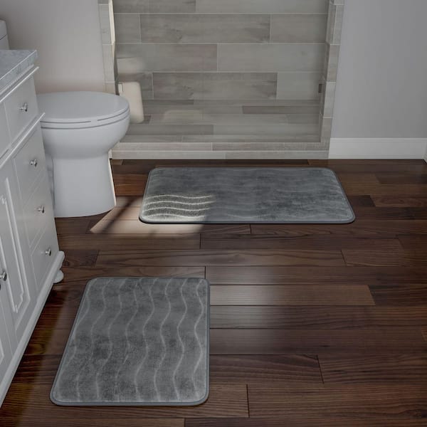 2-Piece Platinum Memory Foam Bath Mat Set
