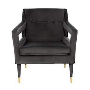 Mara Dark Gray Upholstered Accent Arm Chair