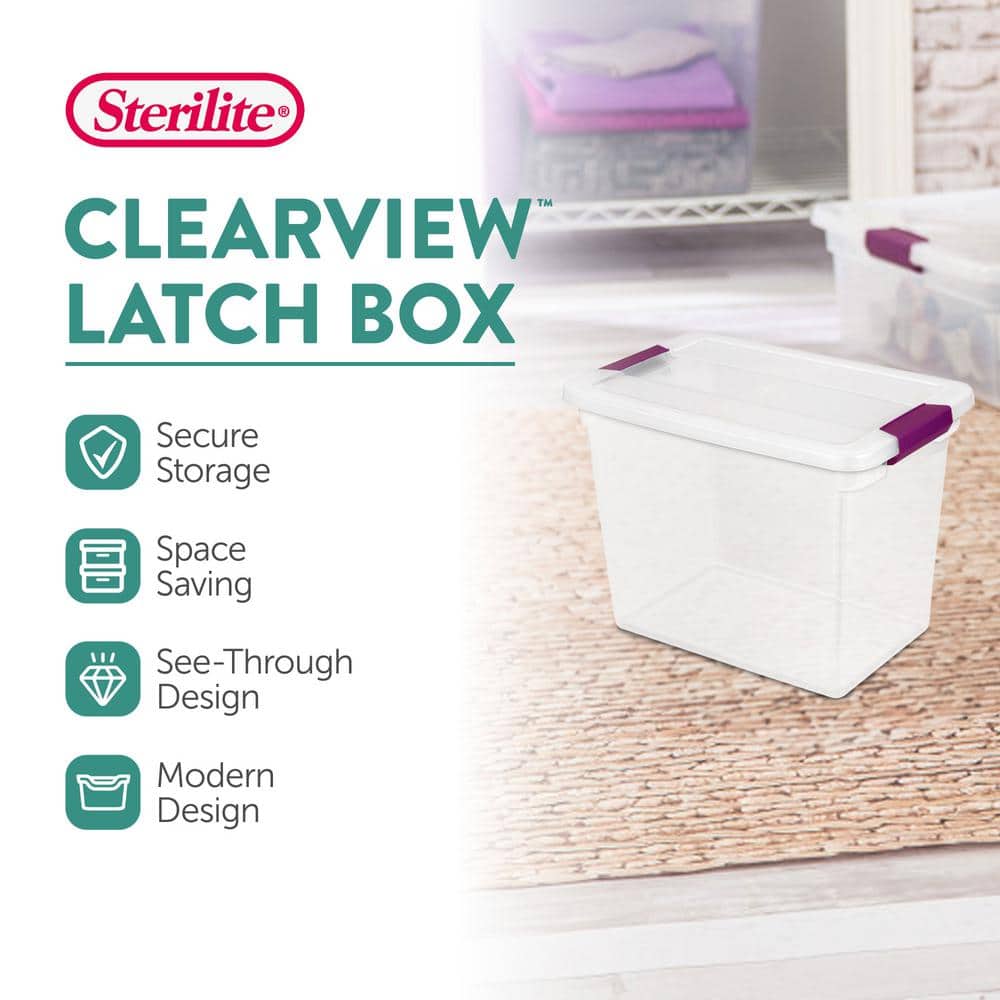 ClearView Kids' Room 27 Quart Plastic Stackable Storage Box with Latch Lid