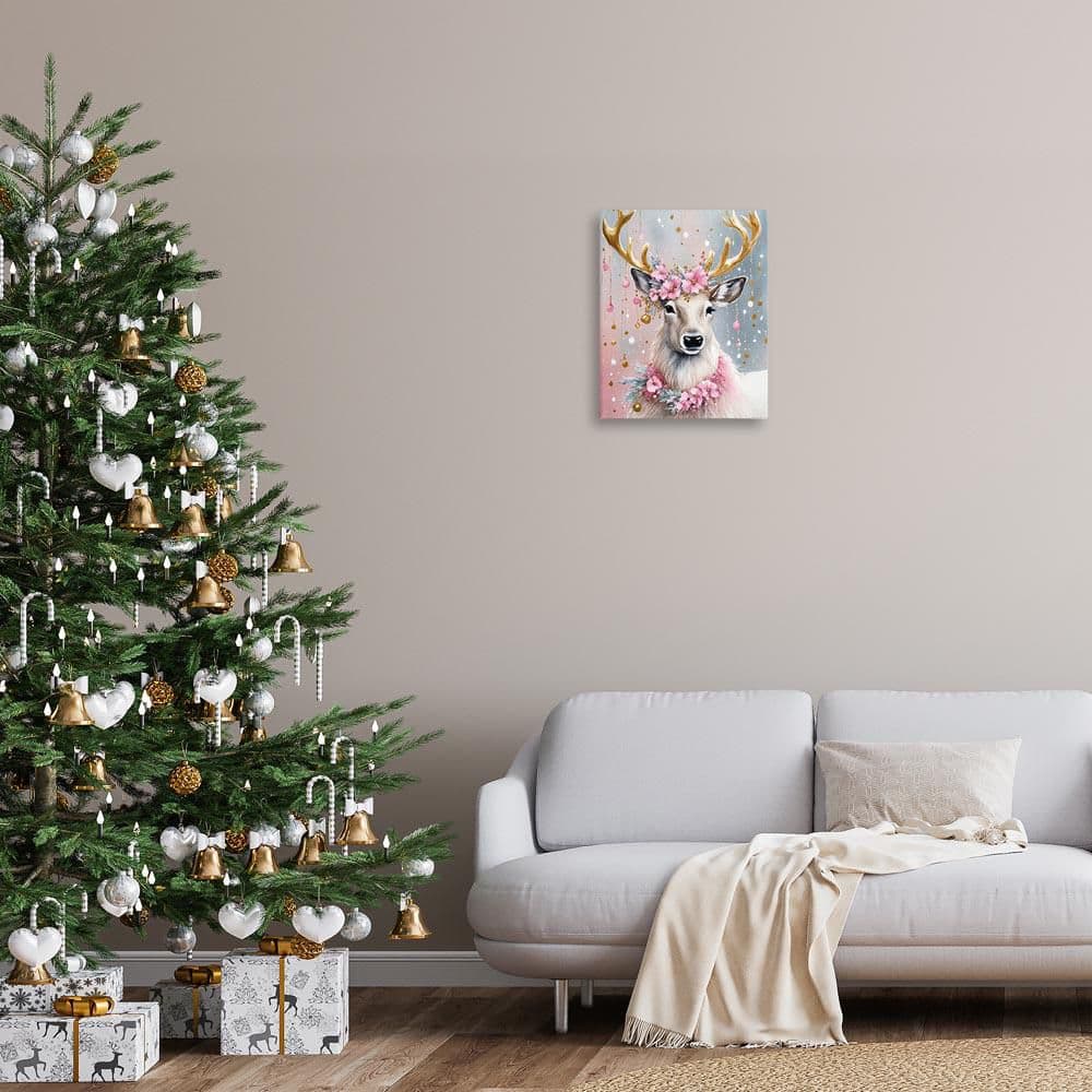 Ornamental Florals on Deer by Tabz Jones Unframed Animal Graphic Art Print 20 in. x 16 in. price history on PriceWatchPro