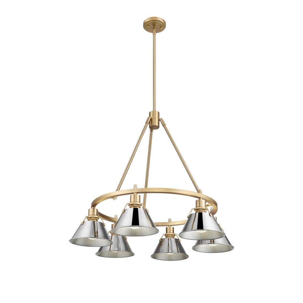 Orwell 6-Light Brushed Champagne Bronze and Chrome Chandelier price history on PriceWatchPro