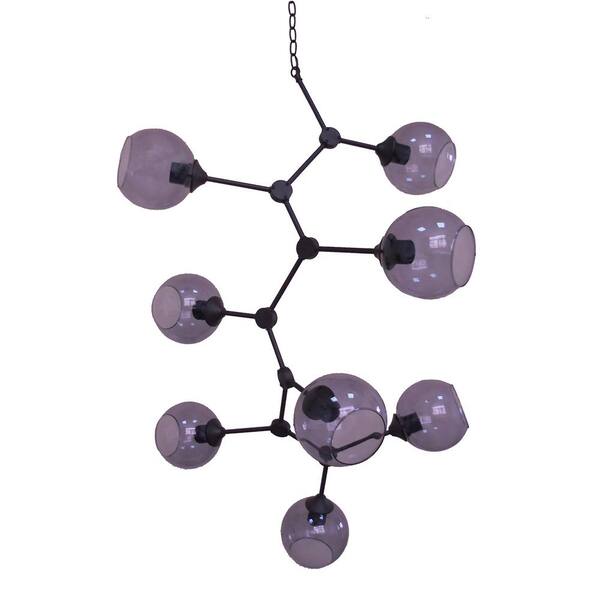 Filament Design 8-Light Ebony Bronze Chandelier with Clear Flat Glass Shade