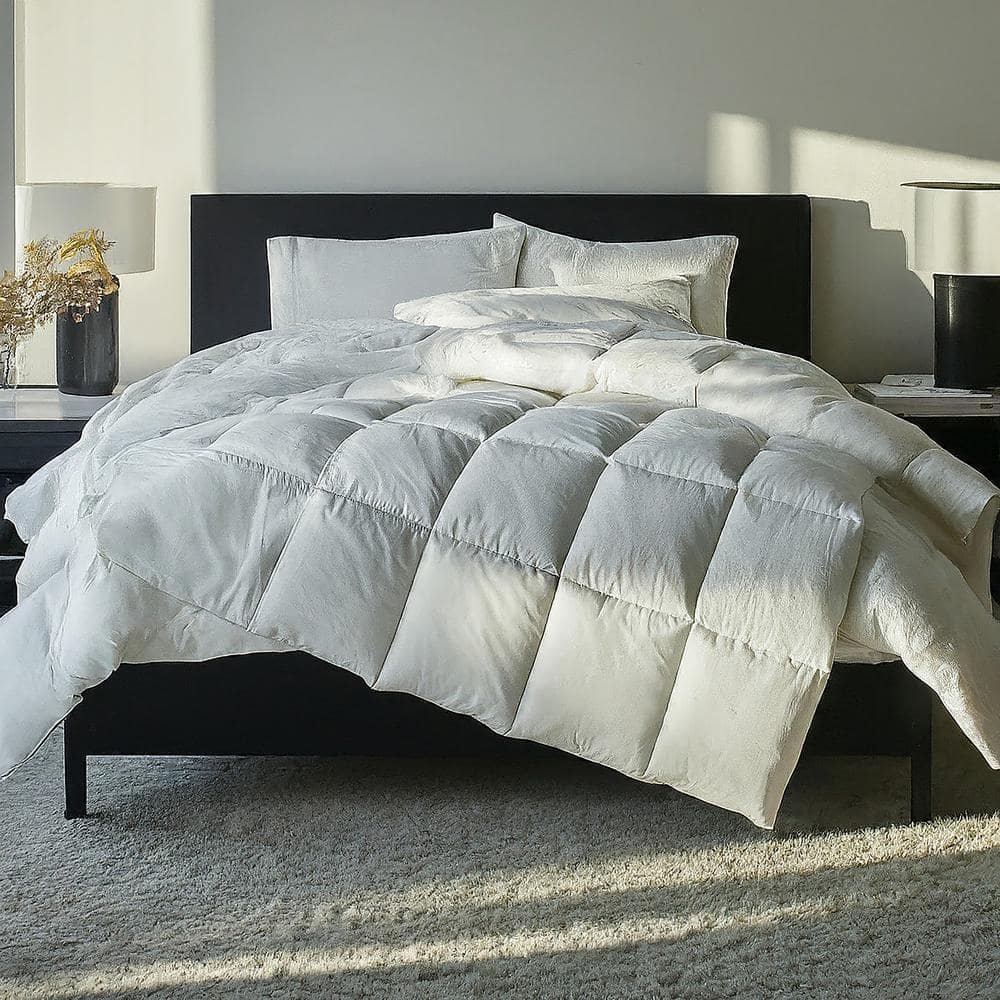 Twin White Cotton Down Reversible Bedspread