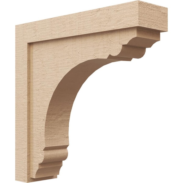 Ekena Millwork 5 in. x 20 in. x 20 in. Thin Warren Rough Cedar Woodgrain TimberThane Corbel, Primed Tan