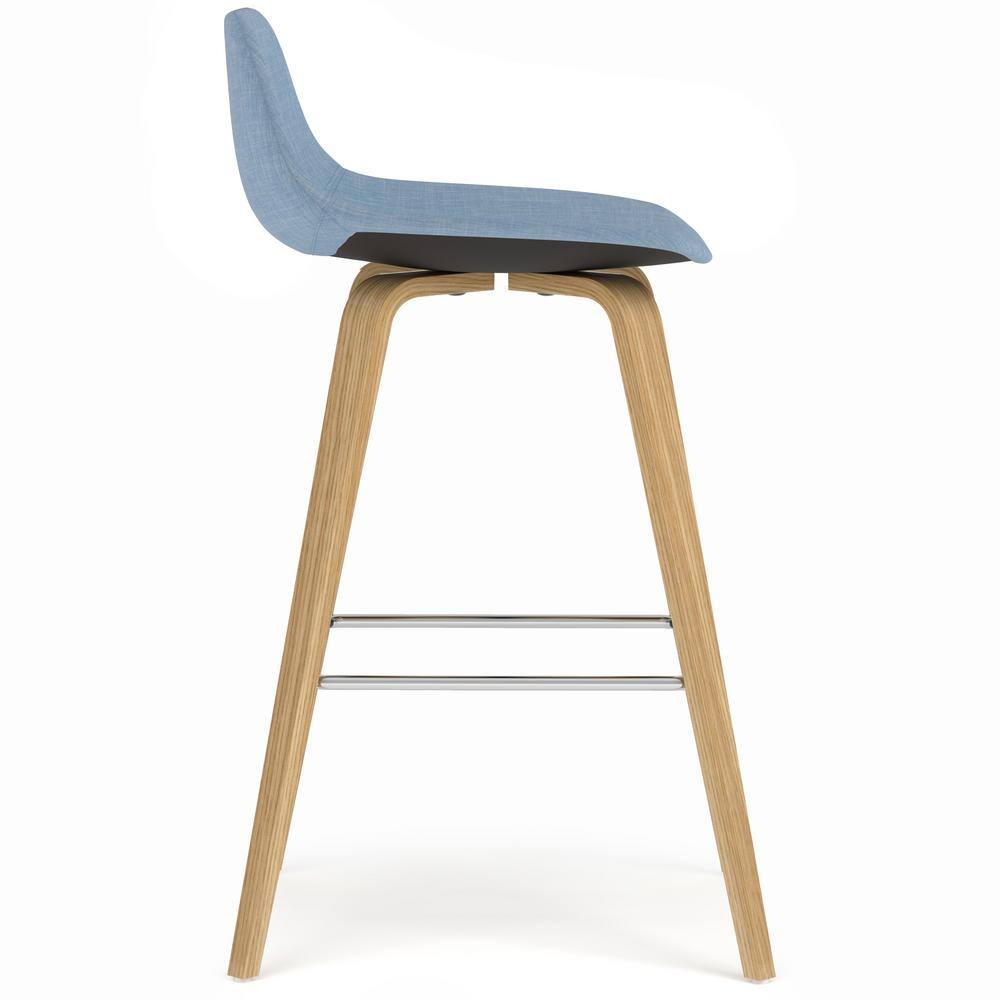 Randolph Denim Blue Bentwood Counter Stool with Chrome Finish (Set of 2)