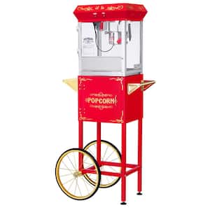 560-Watt 6 oz. Red Foundation Popcorn Machine with Cart