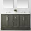 Vanity Art Laval 60 in. W x 22 in. D x 34 in. H Bath Vanity in Silver Gray with Engineered ...