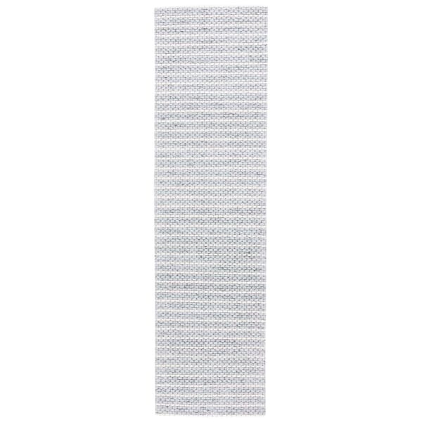 SAFAVIEH Marbella Grey Ivory 2 ft. X 8 ft. Striped Runner Rug