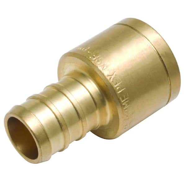 SharkBite 1/2 in. PEX Barb x Female Copper Sweat Brass Adapter Fitting (10-Pack)