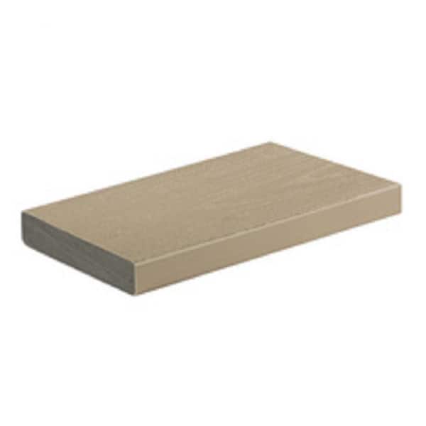 TimberTech Advanced PVC Harvest 5/4 in. x 6 in. x 1 ft. Square Brownstone PVC Sample (Actual: 1 in. x 5 1/2 in. x 1 ft)