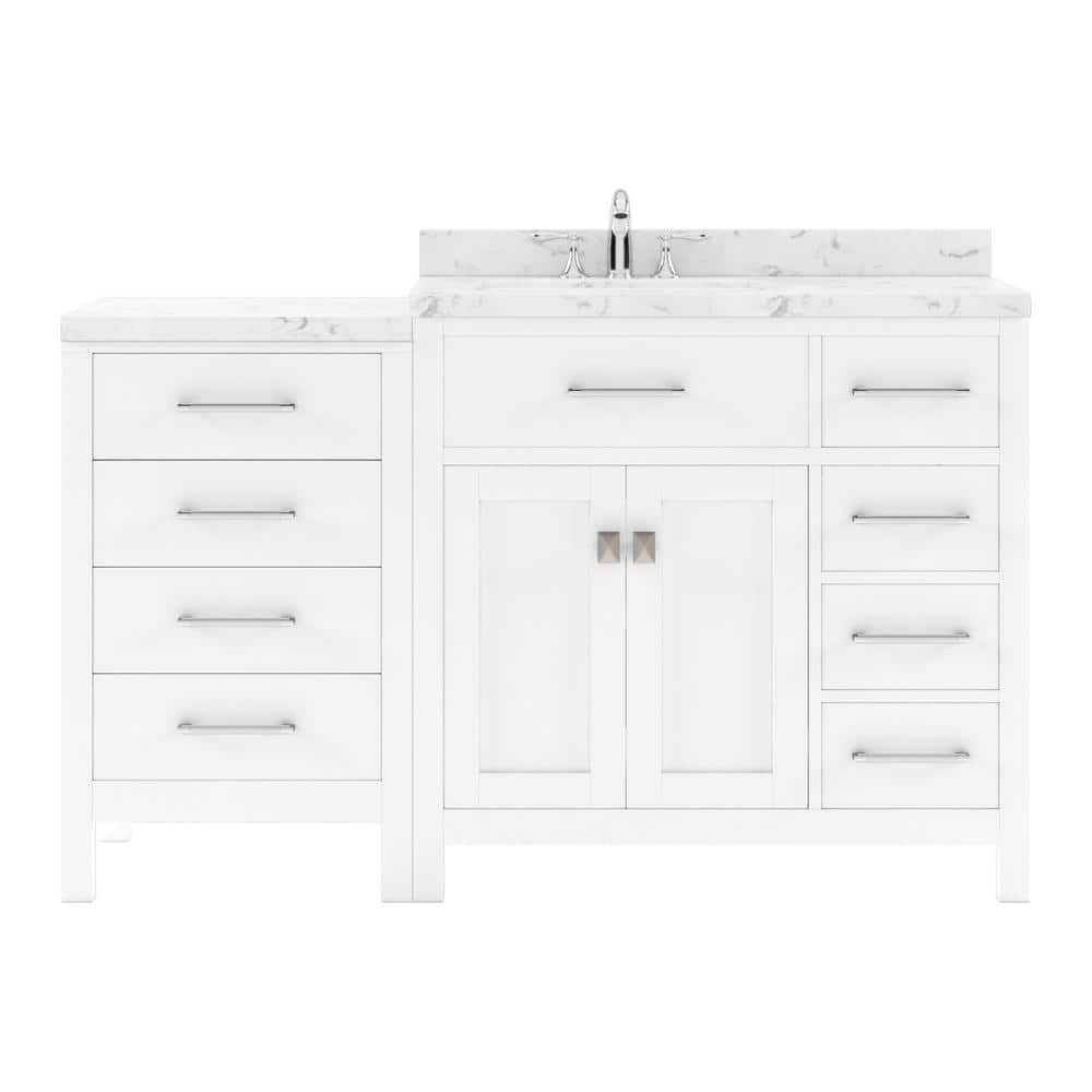 Virtu USA Caroline Parkway 57 in. W x 22 in. D x 35 in. H Single Sink