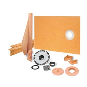 Kerdi-Shower-Kit 38 in. x 60 in. Off-Center Shower Kit in ABS with Stainless Steel Drain Grate