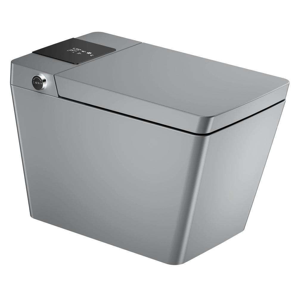 Zeus & Ruta 1Piece 1.28 GPF Dual Flush Square Smart Toilet in Matte