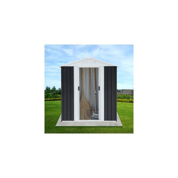 5 ft. W x 3 ft. D Metal Grey Sliding Door Garden Shed. for
