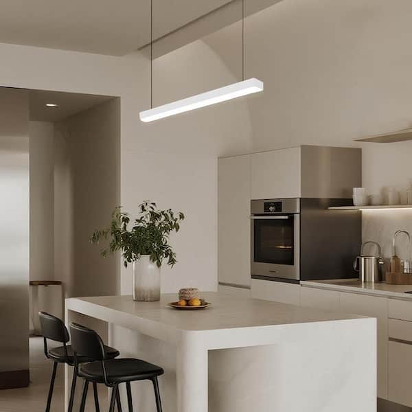 4 ft. 50-Watt Integrated LED White Shop Light Fixture Architectural Linear Light Adjustable 3000K-6500K, Up to 5750LM