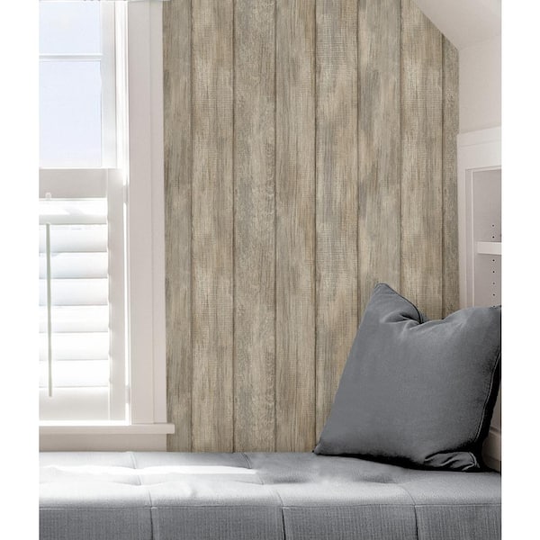 Inhome NHS3836: Kennebunkport Plank Peel & Stick Wallpaper, Brown