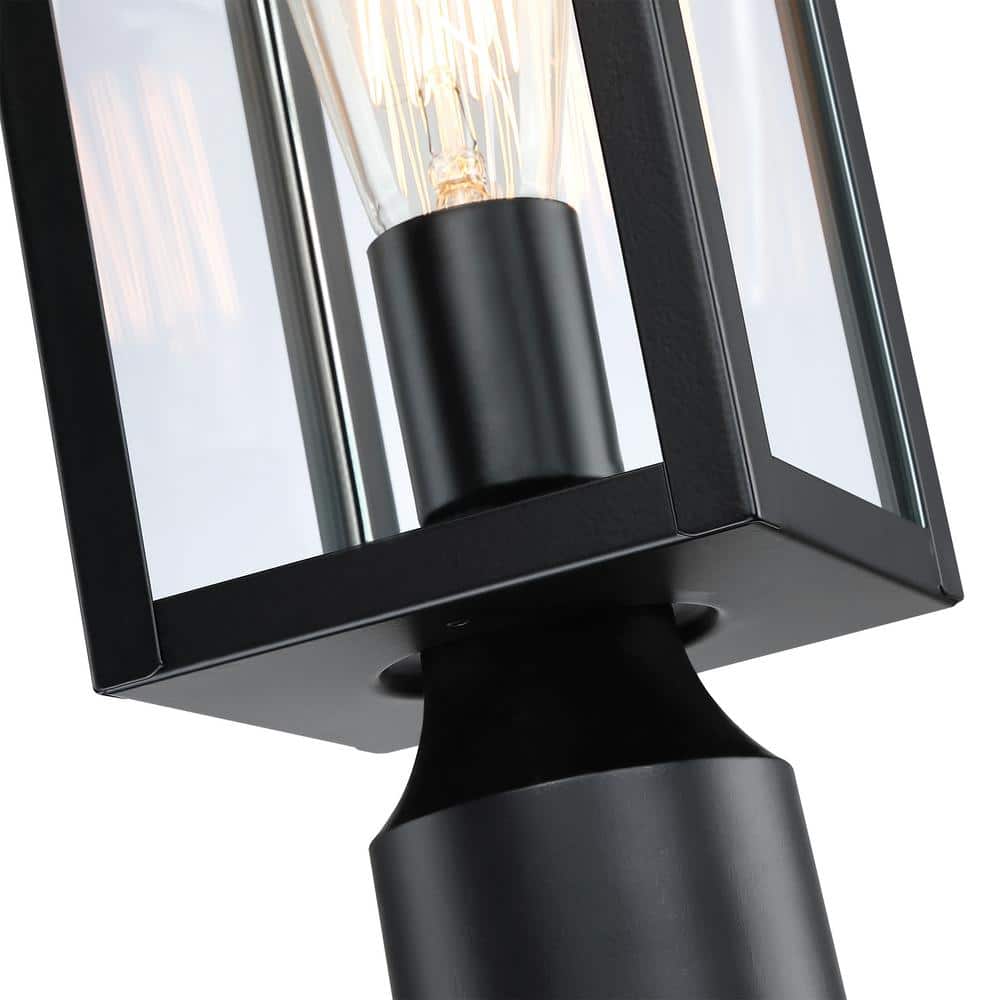 Hukoro Martin 16.5" Matte Black Metal Outdoor Post Light