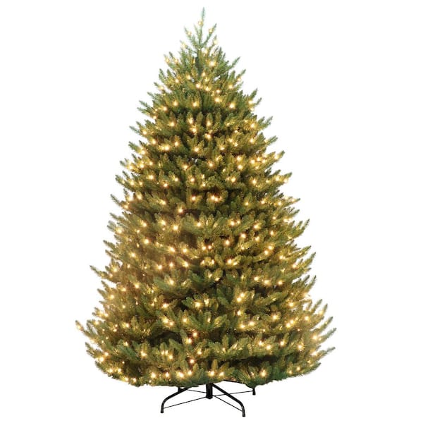 Puleo International 7.5 ft. Canadian Balsam Fir Artificial Christmas Tree with 1000-Clear LED Lights