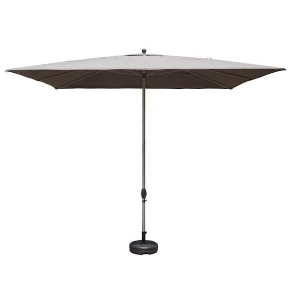 11 ft. Rectangle Patio Umbrella with Crank Lift and Tilt Function, Grey (Base Not Included)