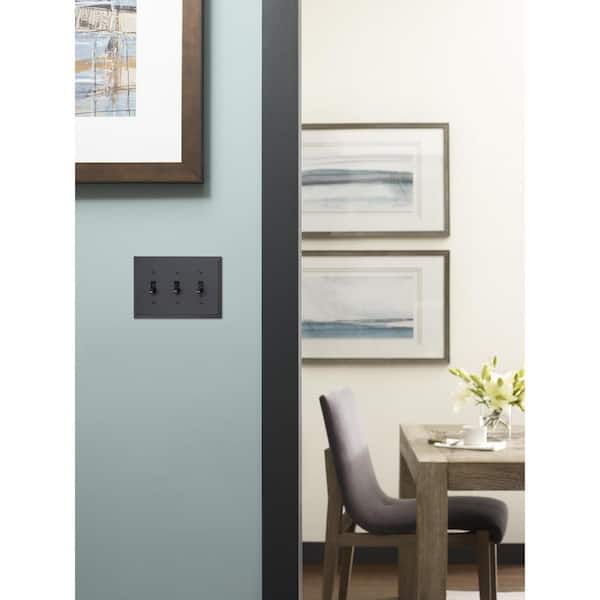Black 3-Gang 3-Toggle Wall Plate (1-Pack)