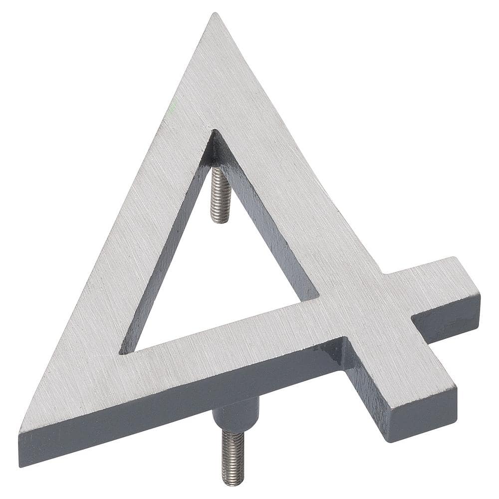 8 in. Satin Nickel/Gray 2-Tone Aluminum Floating or Flat Modern House Number 4 price history on PriceWatchPro