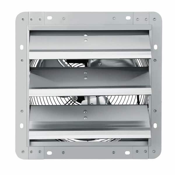 Silver 12 in. 1000CFM Aluminum Wall Mount Shutter Exhaust Fan with AC-Motor for Greenhouses,Garages, Sheds, Shops,Bath