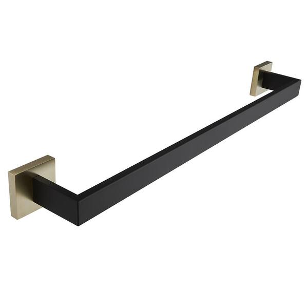 BWE 24 In. Modern Square Wall Mounted Single Bathroom Towel Bar Holder