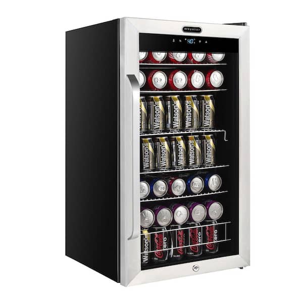 19 in. 136 (12 oz.) Single Zone Can Cooler with Digital Control and Internal Fan in Black