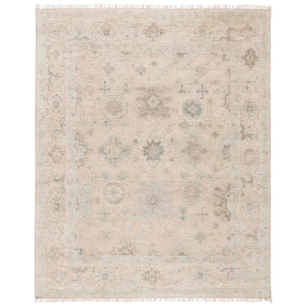 Samarkand 6 ft. x 9 ft. Beige/Ivory Transitional Oushak Floral Area Rug