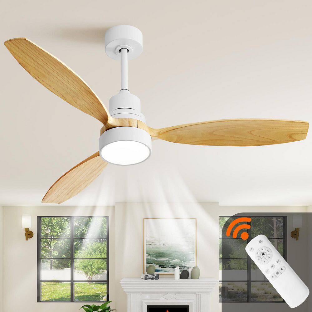Modern Series 52 in. Brown Smart Low Profile 3-Blade Ceiling Fan with LED Light with Remote Downrod Mount price history on PriceWatchPro