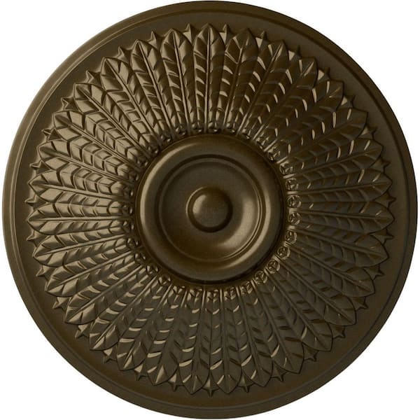 Ekena Millwork 23-1/2" x 3-1/2" Modena Urethane Ceiling Medallion (Fits Canopies upto 5-1/4") Brass