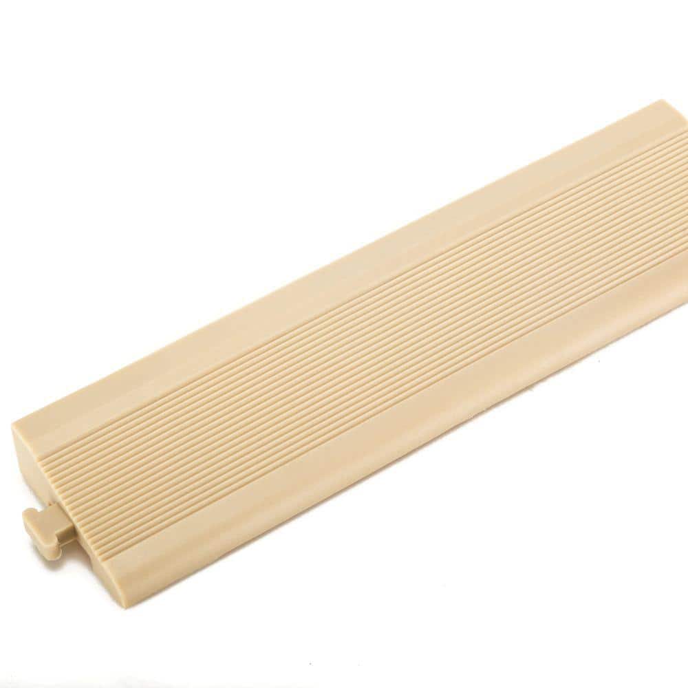 Off-White Plastic Interlocking Deck Tile Kit with Edges
