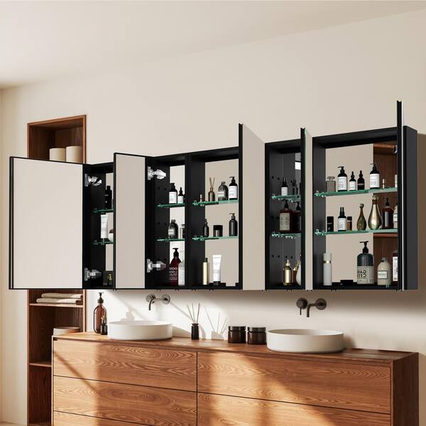 Zeafive 80 in. W x 30 in. H Large Rectangular Black Aluminum Wall 