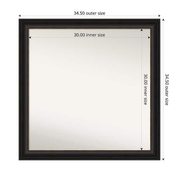 Amanti Art Trio Oil Rubbed Bronze 34.5 in. x 34.5 in. Custom Non-Beveled Recycled Polystyrene Framed Bathroom Vanity Wall Mirror