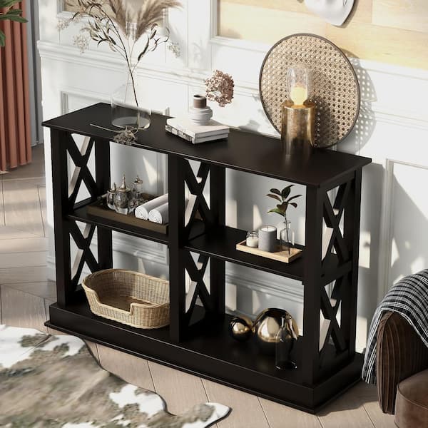 Entry/Sofa Console Table w/3 Drawer and Open Shelf for Entryway/Living Room 