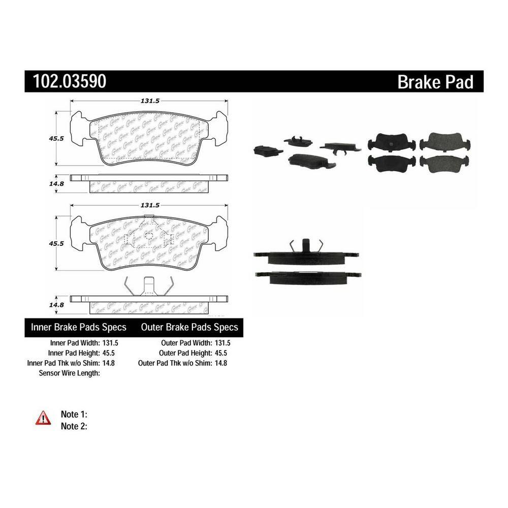 Centric Parts Disc Brake Pad Set 19861989 Suzuki Samurai 1.3L 102.